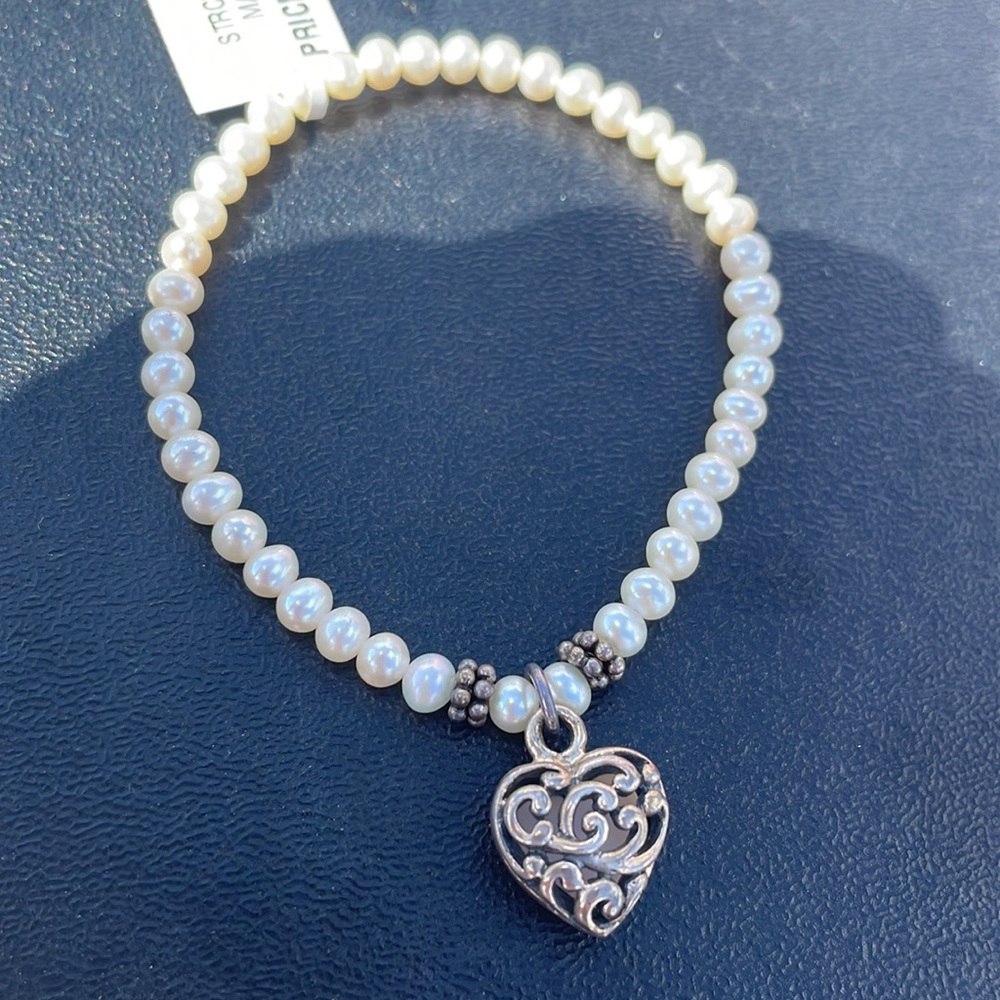 Freshwater Pearl and Sterling Silver Filigree Heart!